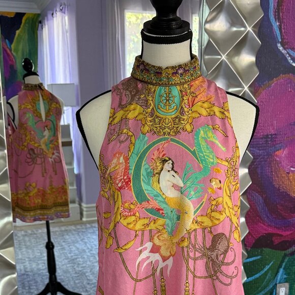 Camilla High Collar Shift Dress, Mermaid Motel - Picture 1 of 5
